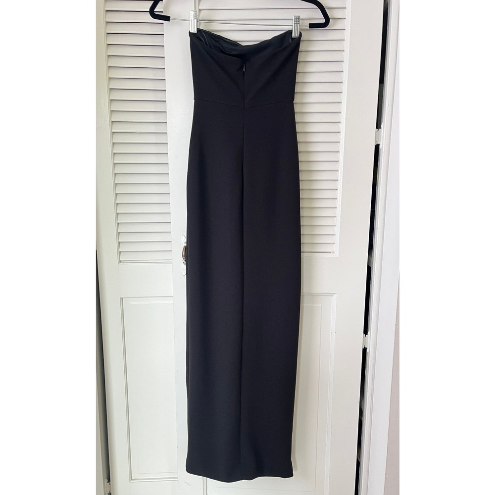 NWT Meshki Rachel Maxi Split Front Strapless Dress Black Gown Sz XS - Picture 3 of 6